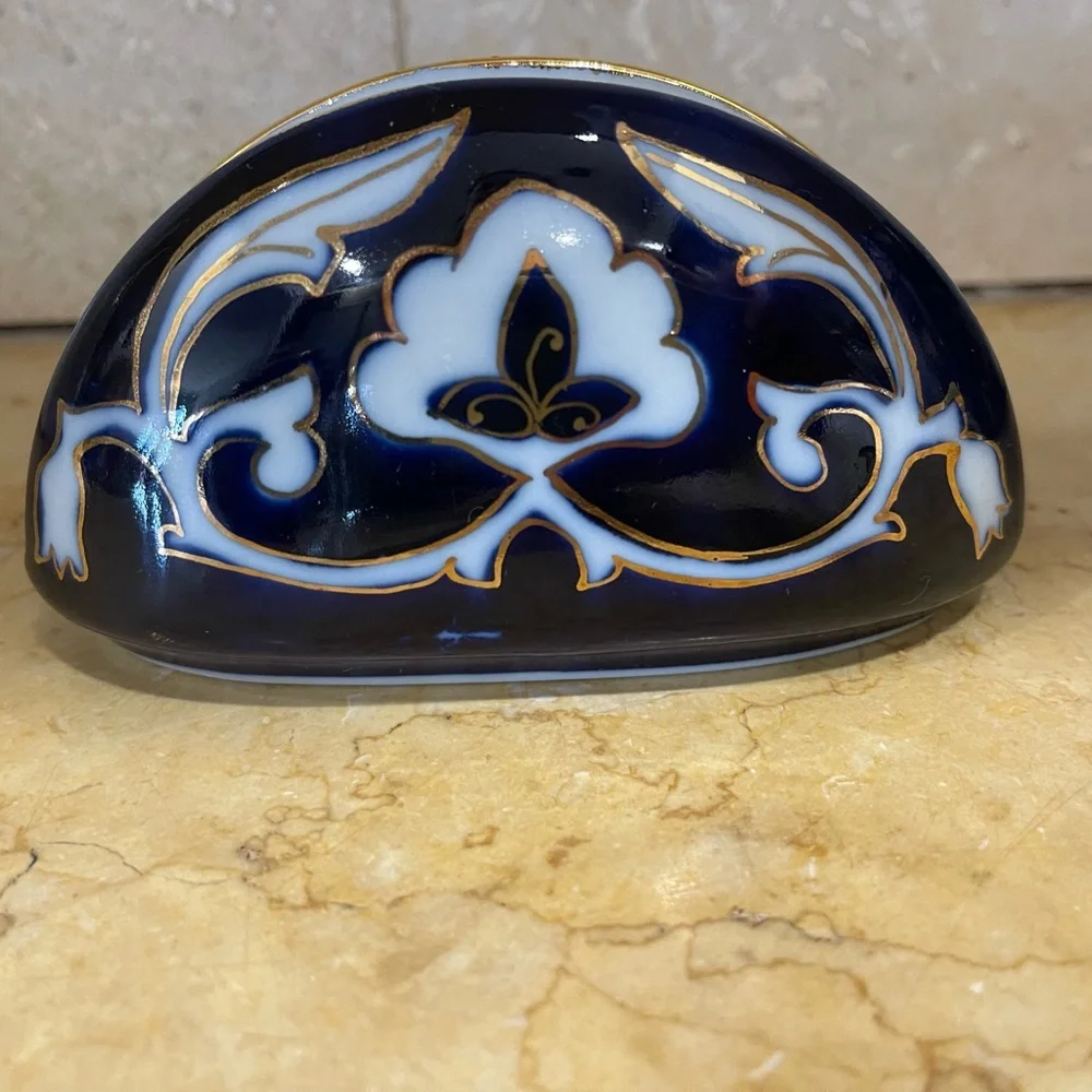 Ceramic Napkin holder handmade painting new